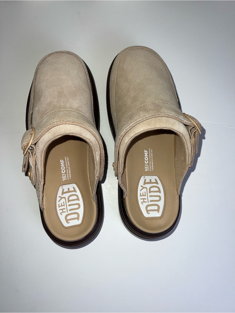HEY DUDE Suede Austin Lift Clogs-NWOB - Picture 11 of 15